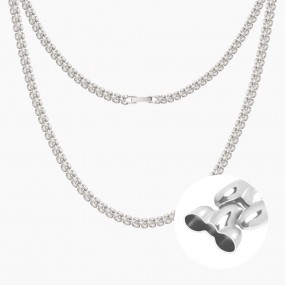 실버 할로우렉스 목걸이 (시계장식)