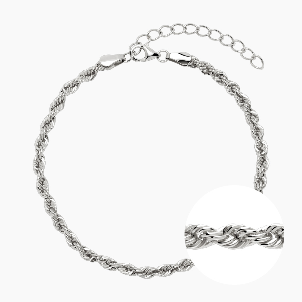 실버 50할로우로프 팔찌 (입고예정)