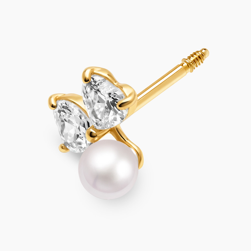 하트꽃 진주 피어싱